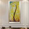 Hand Painted Oil Painting Modern Living Room Home Decor Wall Art Picture White Yellow Flower Tree Thick Palette Knife Oil Painting On Canvas Art