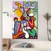 Handmade Oil Painting Picasso Style Oil Painting on Canvas Abstract Figurative Wall Art Original Handmade Artwork Home Office Decor Living Room Bedroo