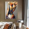 Handpainted large Sexy Naked Back Wall Art Sexy Girl woman Modern Abstract Nude Oil Painting on Canvas Home Entryway Living Room Bedroom Luxurious Dec